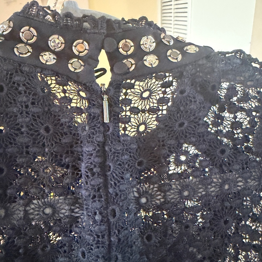 Rebecca Taylor Black Lace Long-Sleeve Blouse - Picture 5 of 6